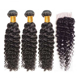 BE 3 Bundle Deal "Curly/Closure" - Beautiful Essence Luxury Hair Collection