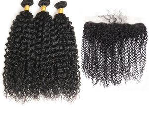 BE 3 Bundle Deal "Curly/Frontal" - Beautiful Essence Luxury Hair Collection