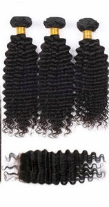 BE 3 Bundle Deal "Deep Wave/Closure" - Beautiful Essence Luxury Hair Collection