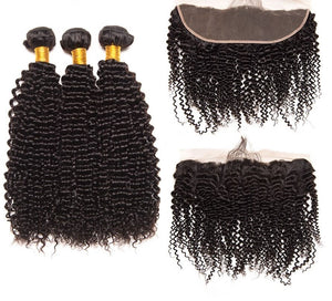 BE 3 Bundle Deal "Kinky Curly/Frontal" - Beautiful Essence Luxury Hair Collection