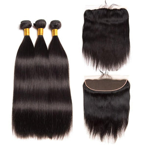 BE 3 Bundle Deal "Straight/Frontal" - Beautiful Essence Luxury Hair Collection