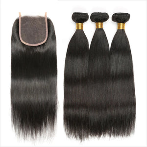 BE 3 Bundle Deal "Straight/Closure" - Beautiful Essence Luxury Hair Collection