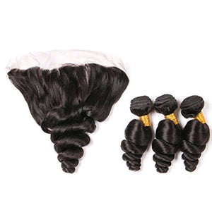 BE 3 Bundle Deal "Tight Loose Wave/Frontal" - Beautiful Essence Luxury Hair Collection